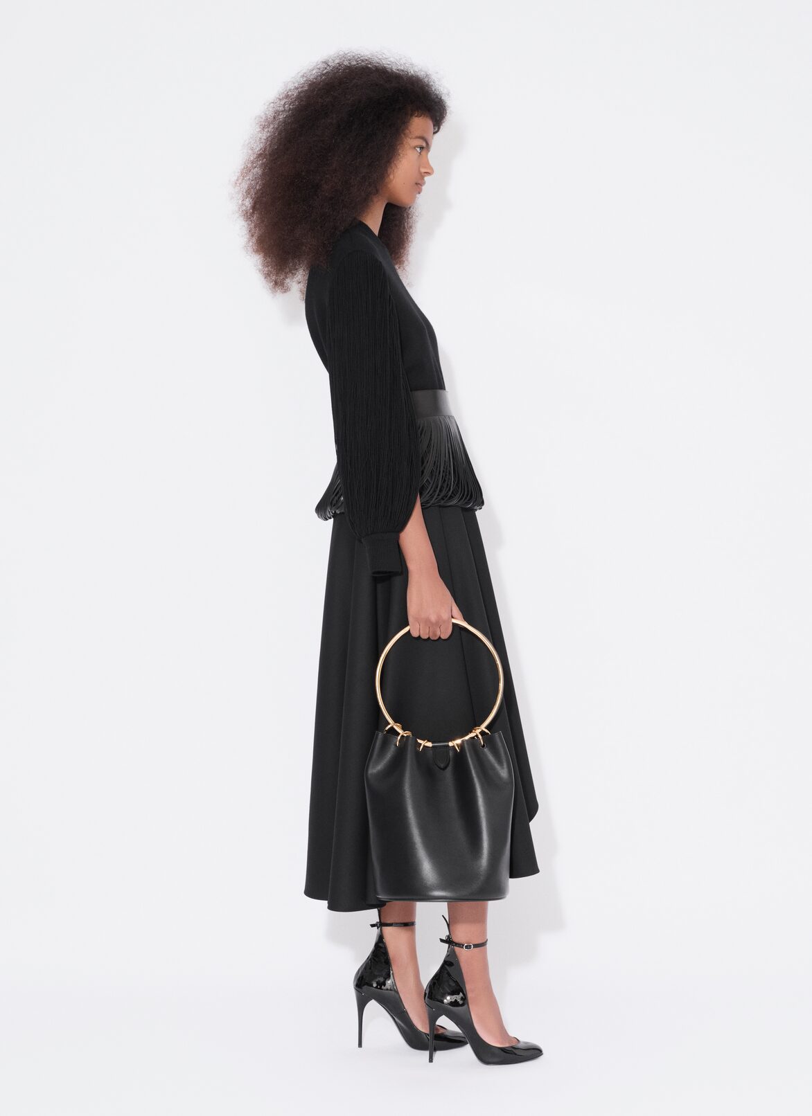 ASYMMETRICAL SKIRT TROUSERS ALAÏA BLACK ASYMMETRICAL SKIRT TROUSERS